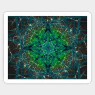 Green Heart chakra Sacred geometry stained glass Mosaic Sticker